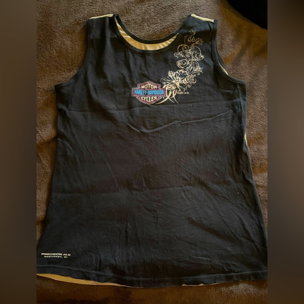 Harley Davidson Tattoo Backed Sleeveless Tank